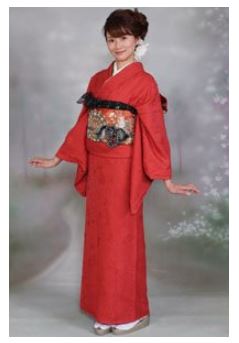 kimono Iro Muji rojo de mujer